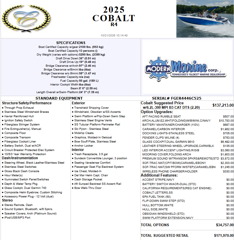 2025 Cobalt R4 Bowrider